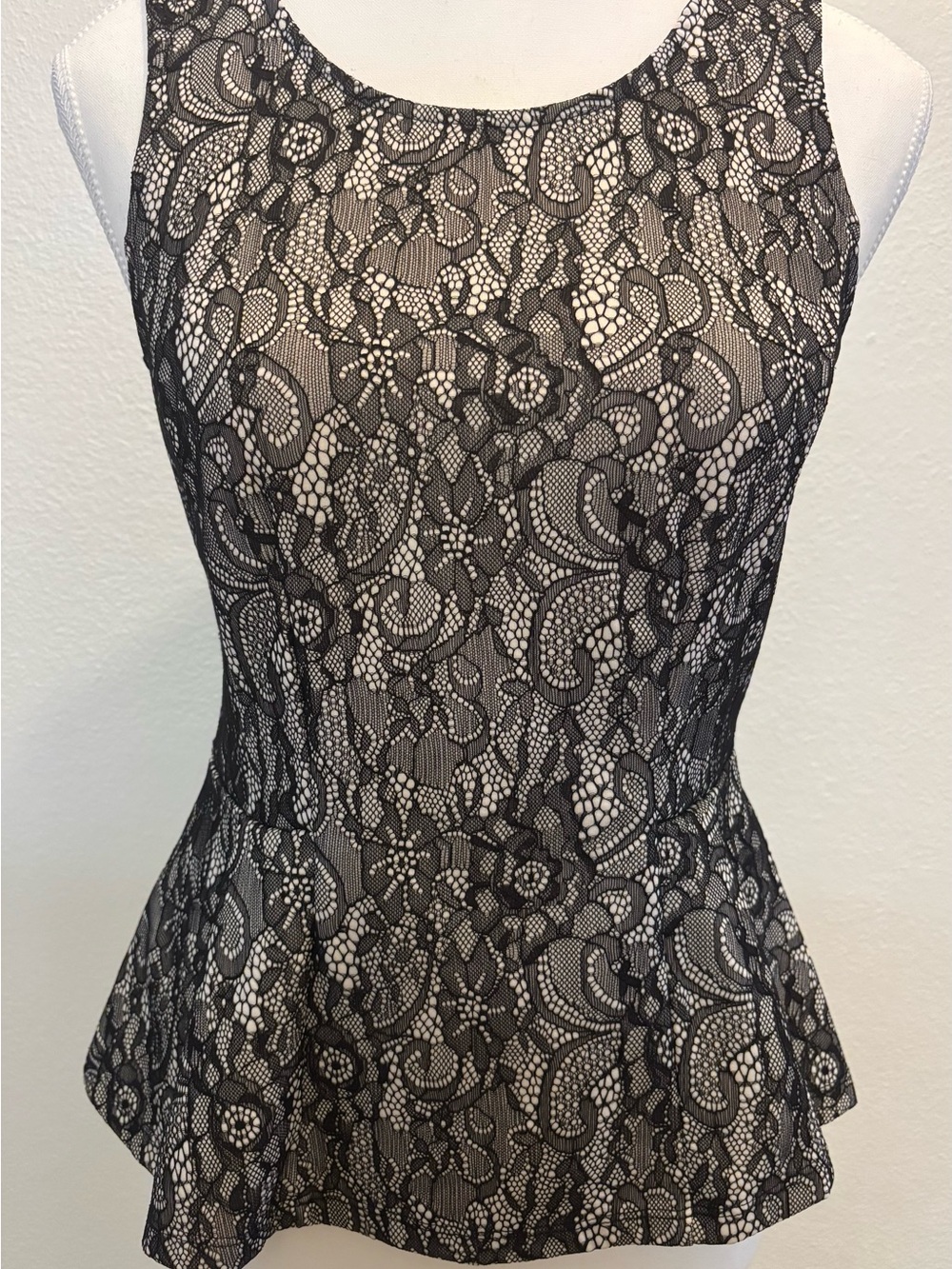 Elle Black Lace Peplum Top